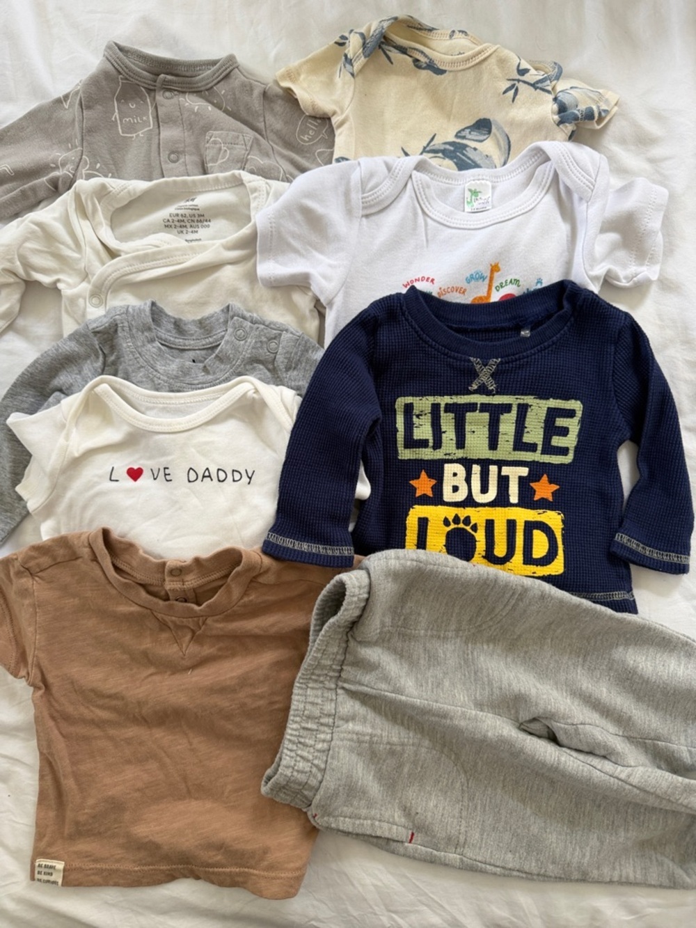 Bundle of Baby Onesies & Pants - Navy "Little But Loud"